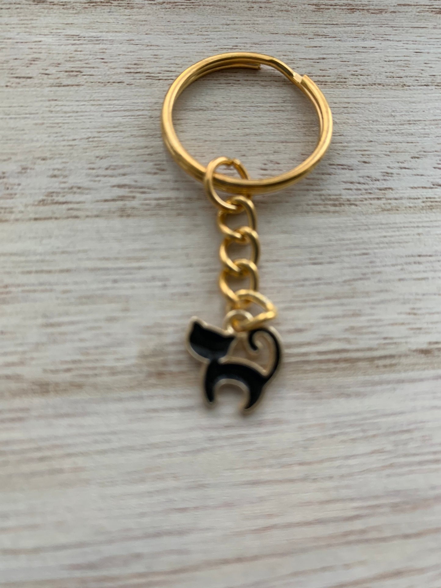 Personalised Cat charm keyring / cat lovers birthday gift