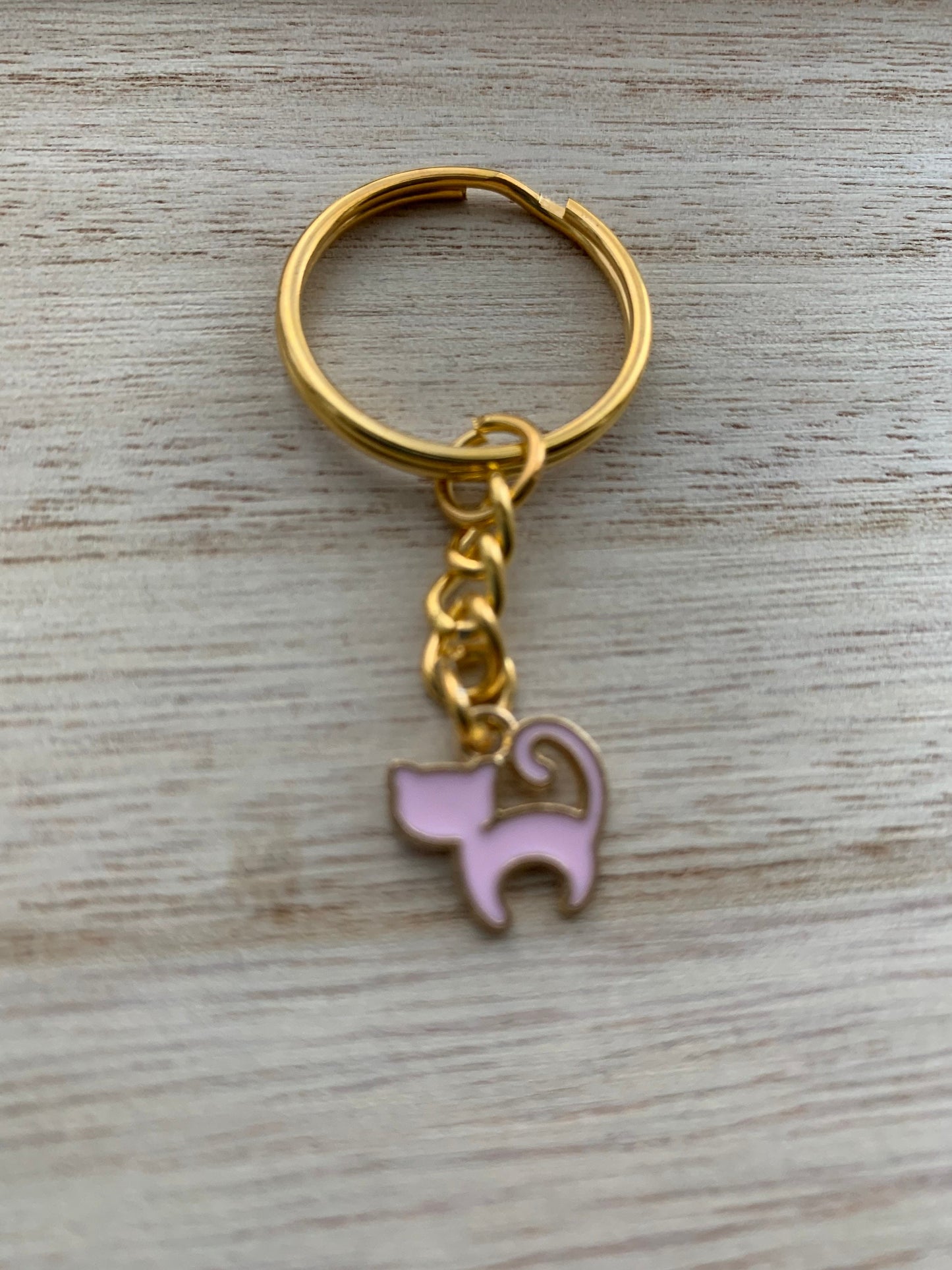 Personalised Cat charm keyring / cat lovers birthday gift