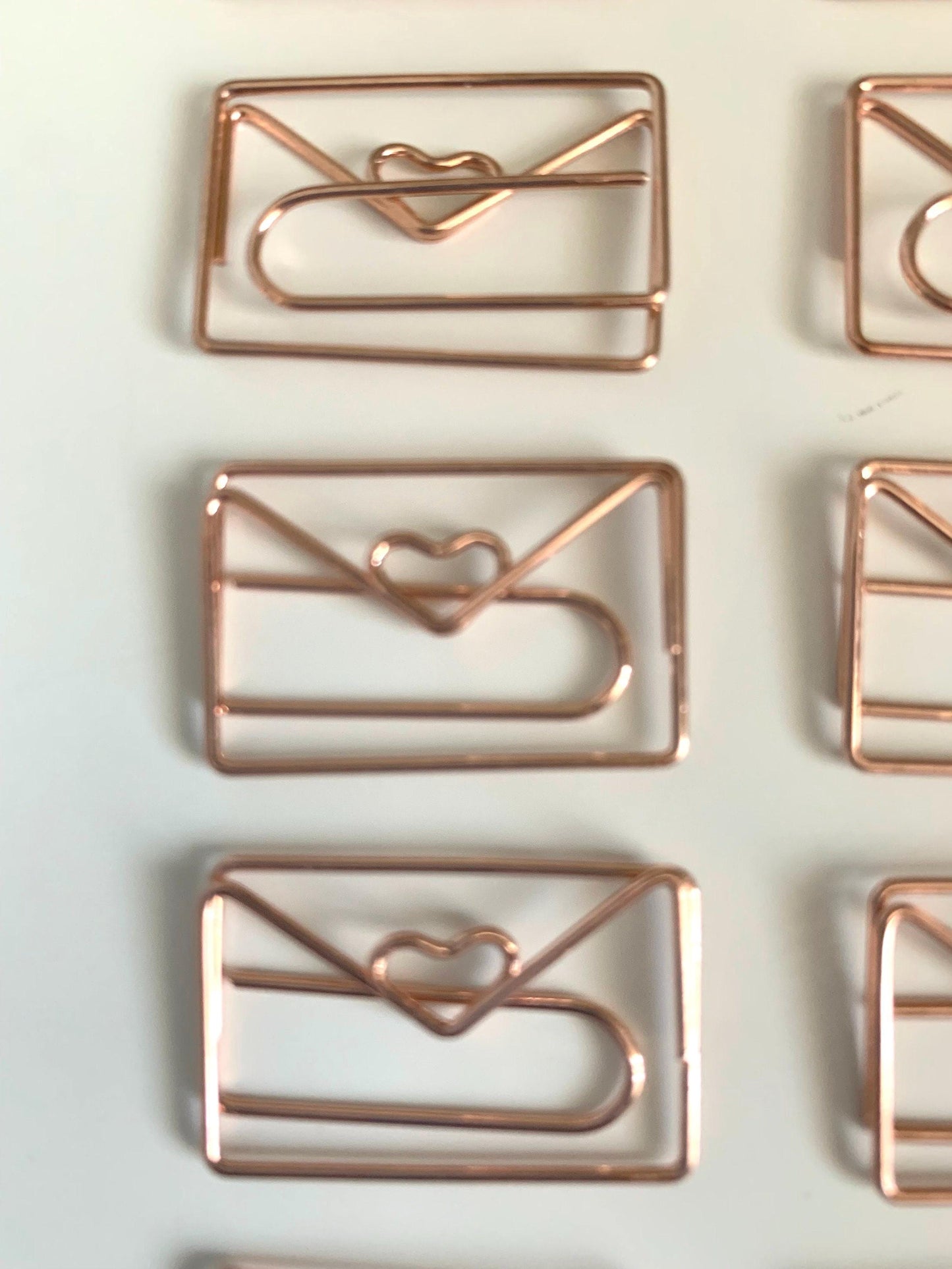 Heart envelope paper clips