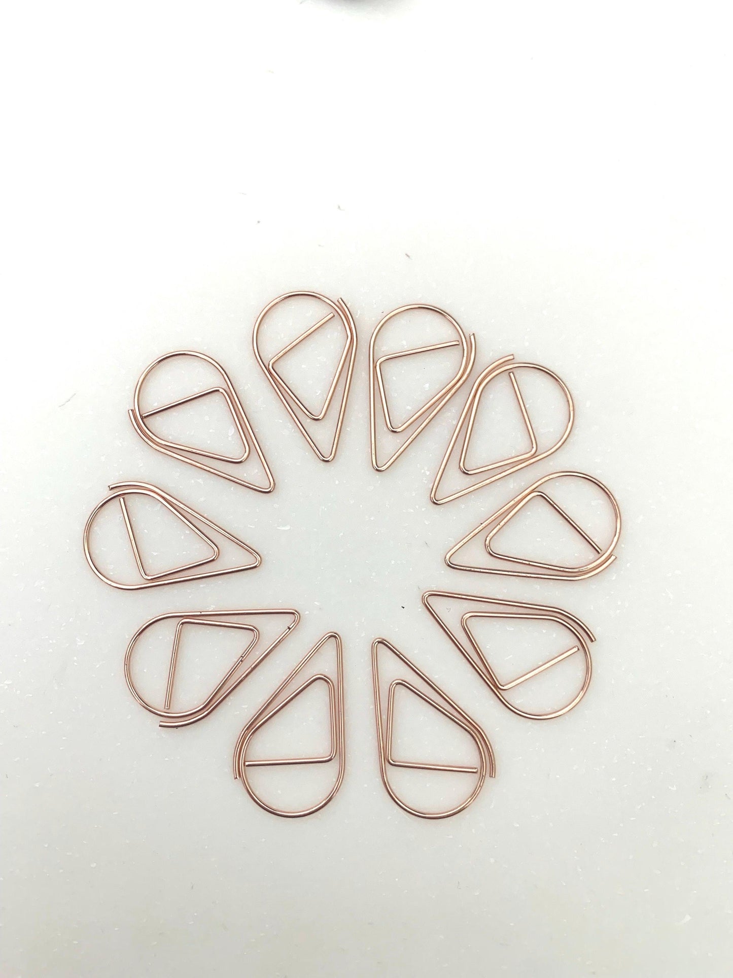 Rose Gold Tear drop Paperclips