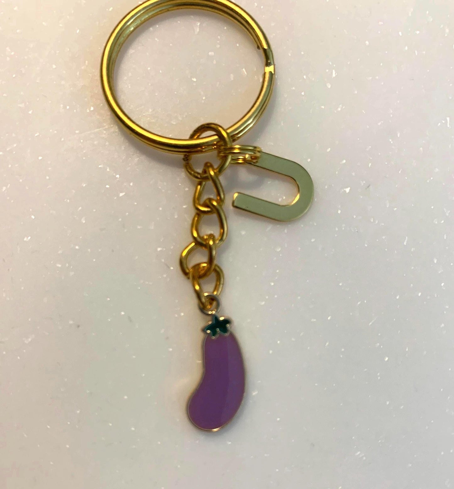 Personalised Eggplant Aubergine keyring