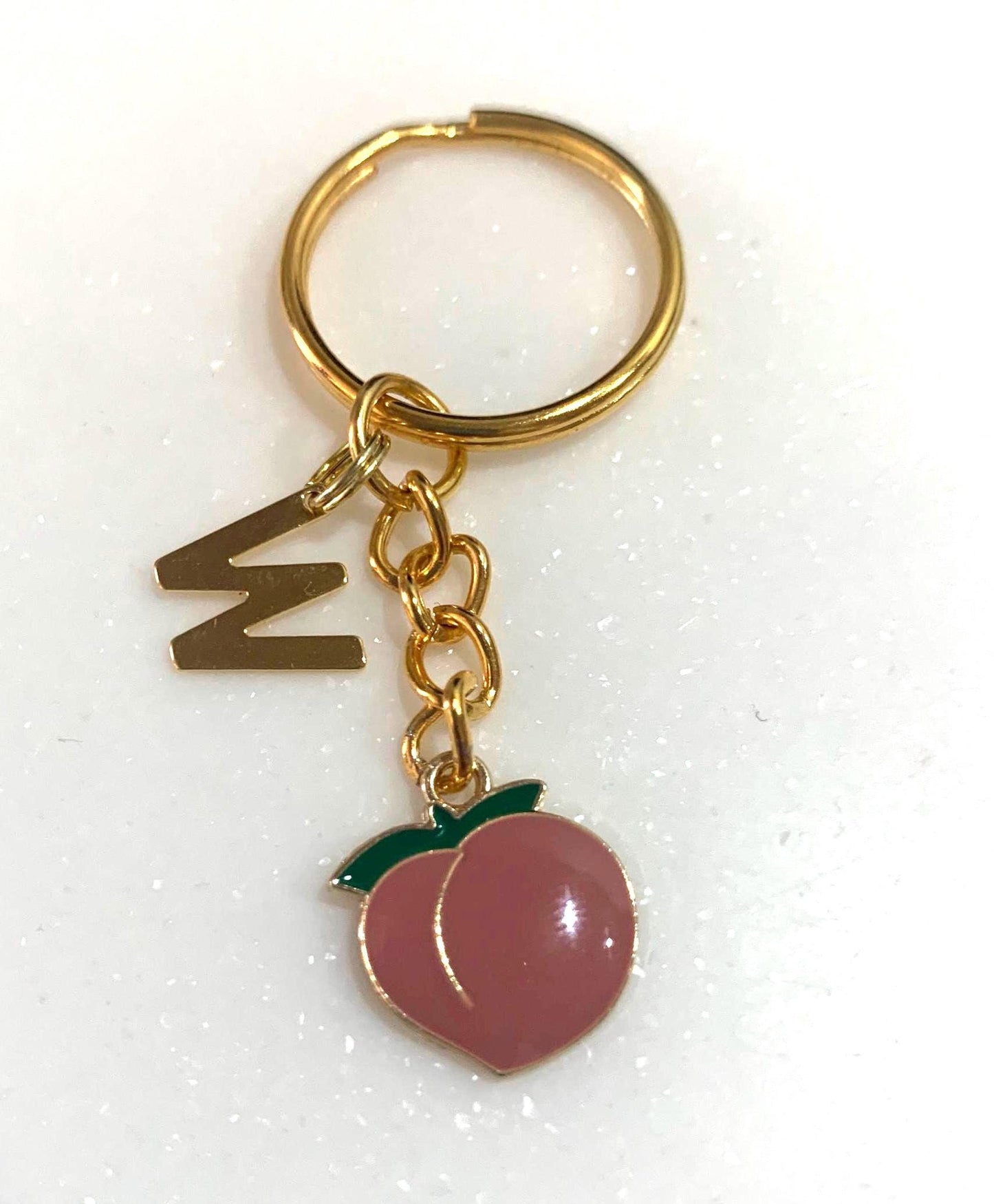 Personalised Peach keyring