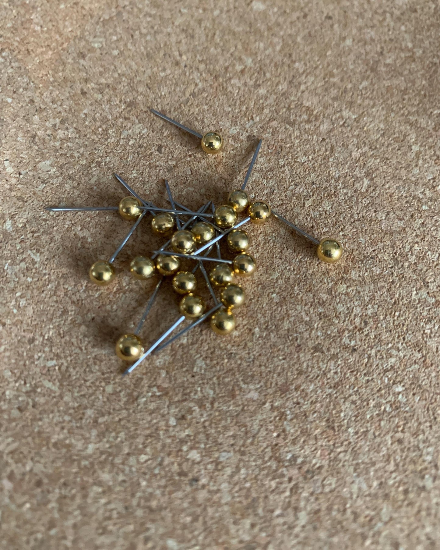 Globe Gold Ball Push Pins / cute corkboard pins / thumb tacks / drawing pins