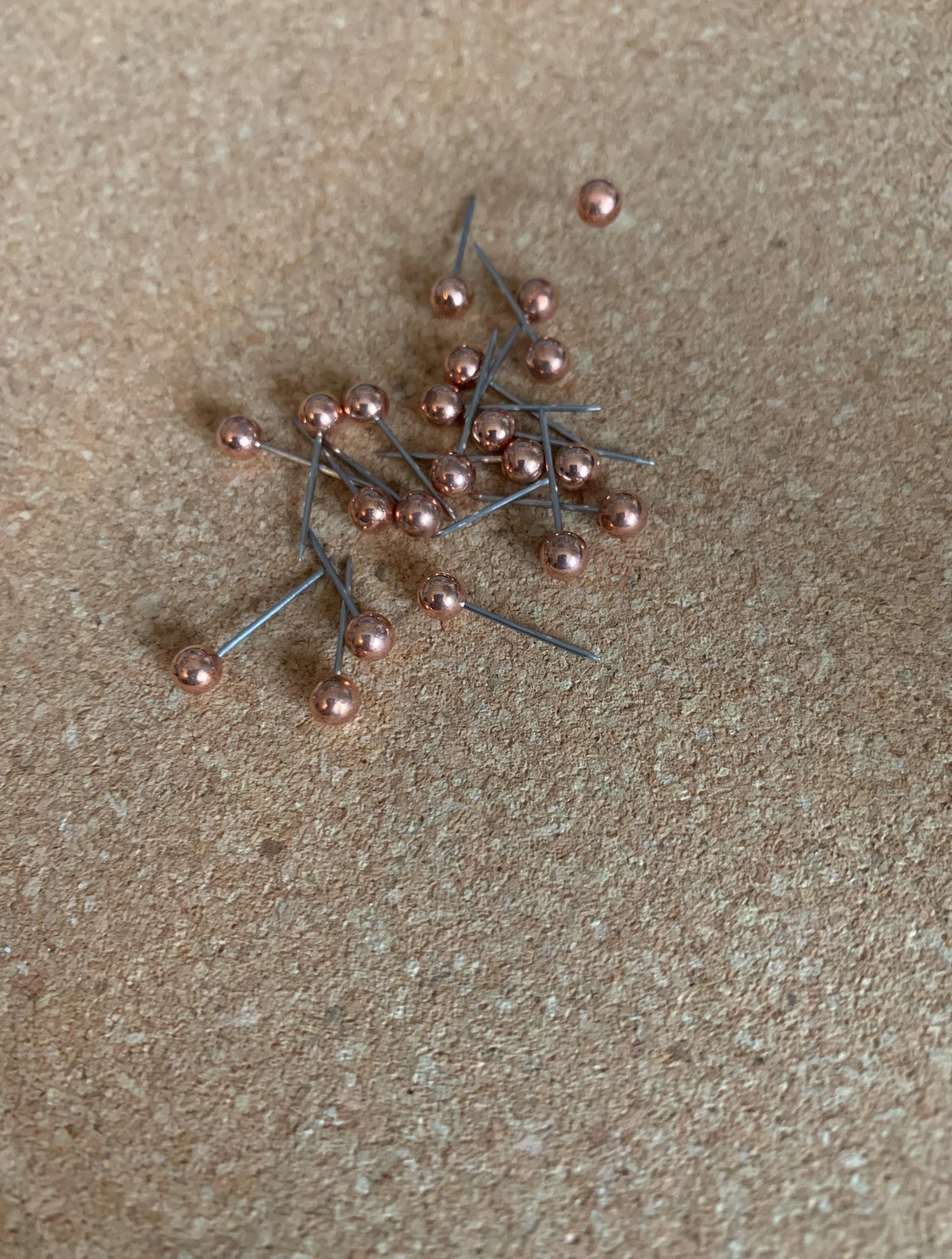 Globe Rose Gold Ball Push Pins / cute corkboard pins / thumb tacks / drawing pins