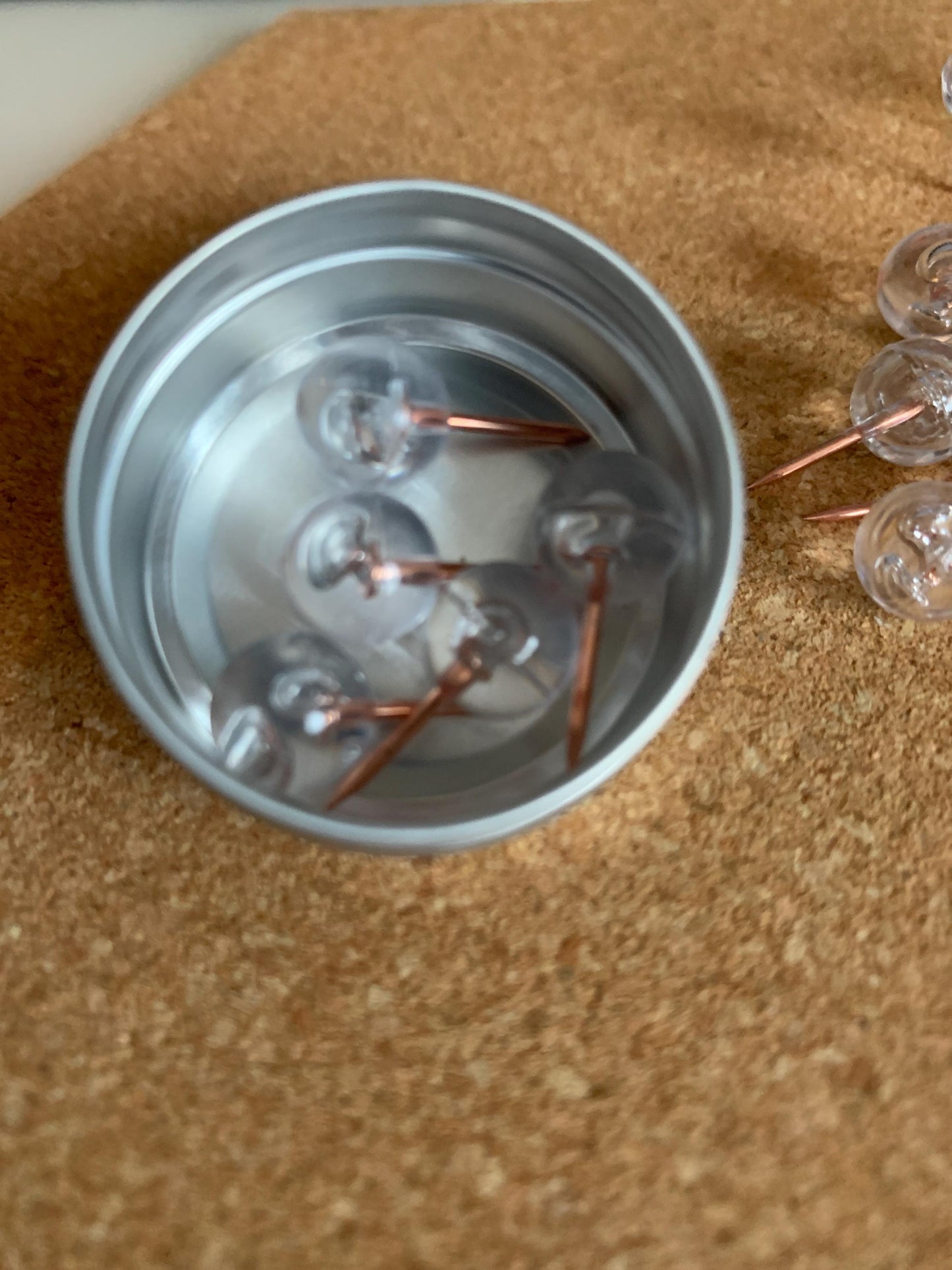 Rose gold transparent Ball Push Pins