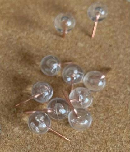 Rose gold transparent Ball Push Pins