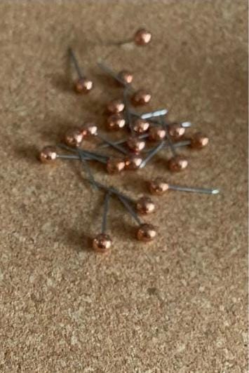 Globe Rose Gold Ball Push Pins / cute corkboard pins / thumb tacks / drawing pins