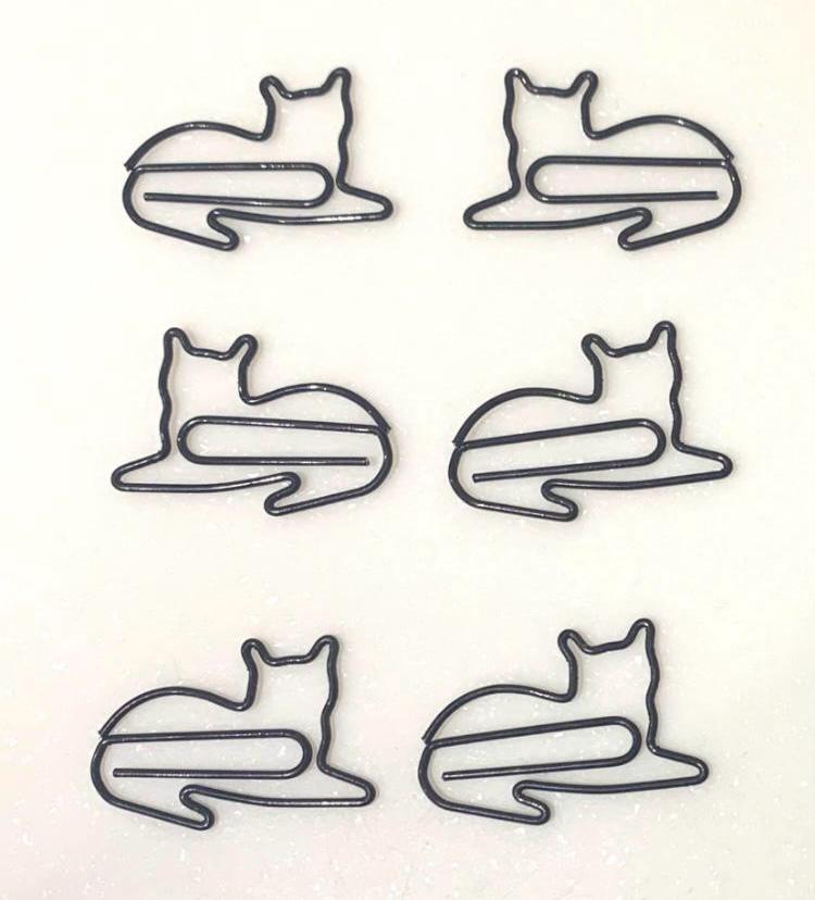 Black cat stationery Paperclips / stocking fillers / back to school / Journal planner accessories