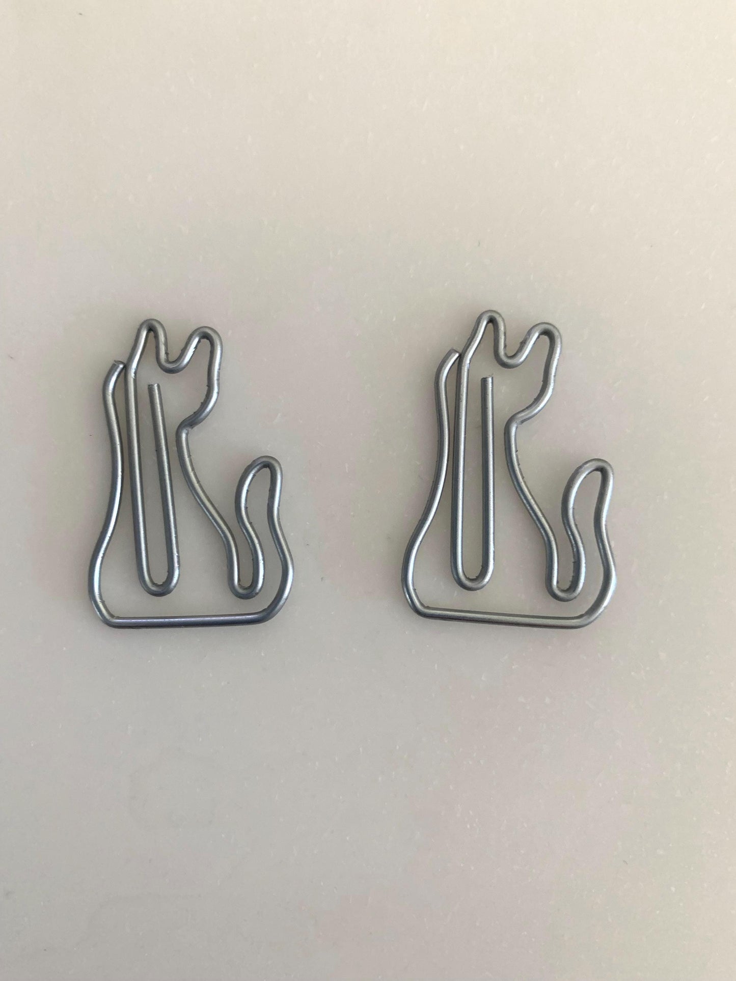 Silver cat stationery Paperclips