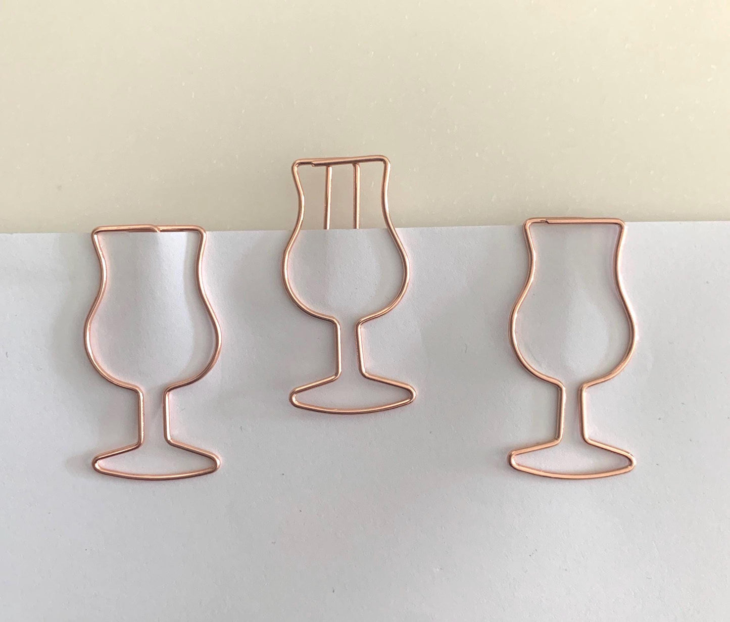 Rose gold wine goblet Paperclips - stationery