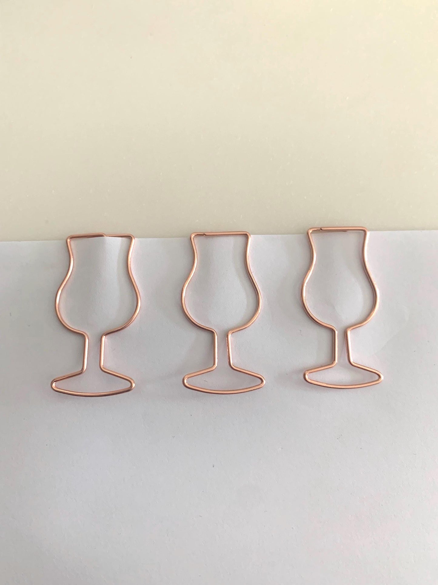 Rose gold wine goblet Paperclips - stationery