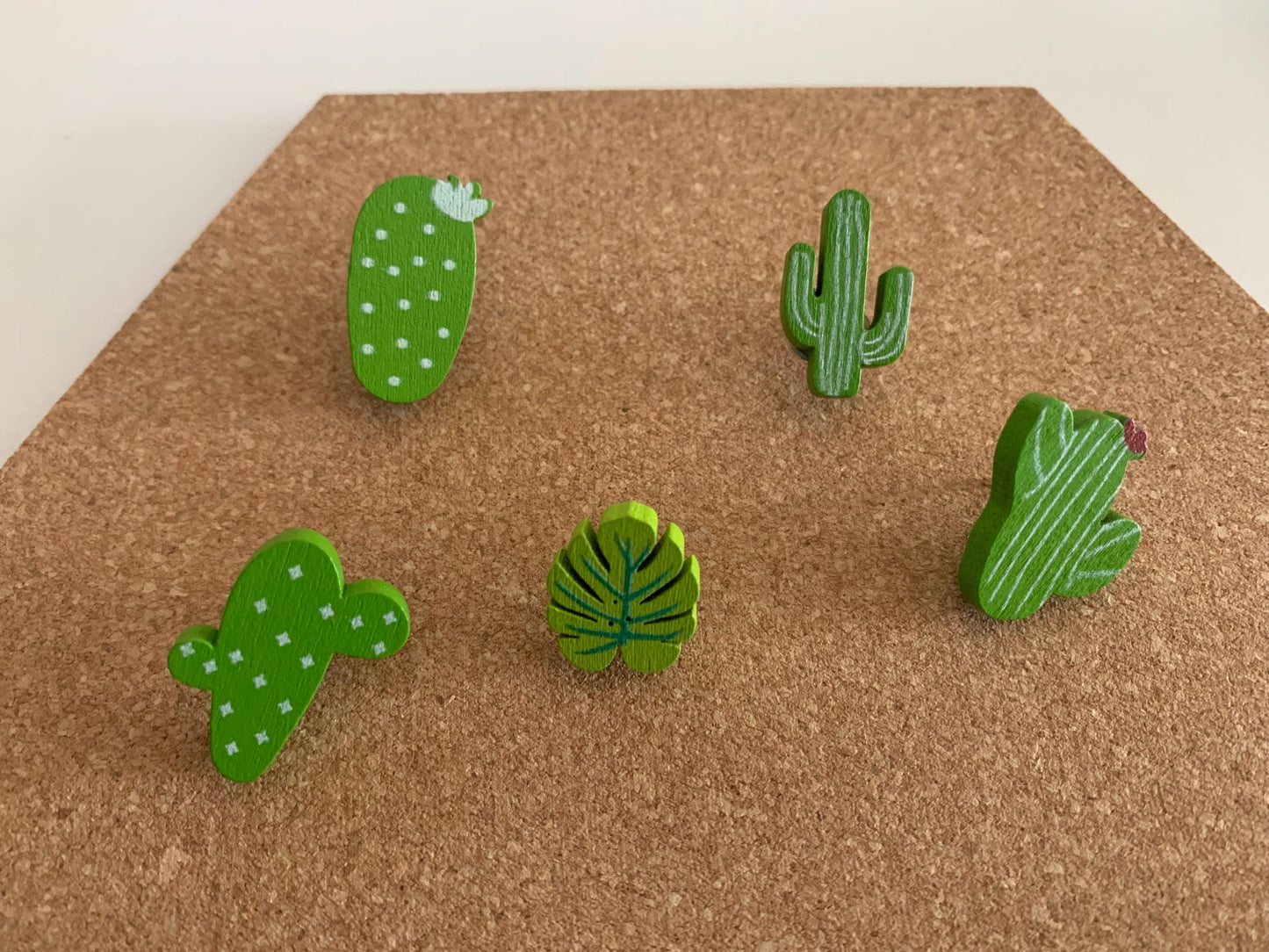 Cactus themed push pins corkboard