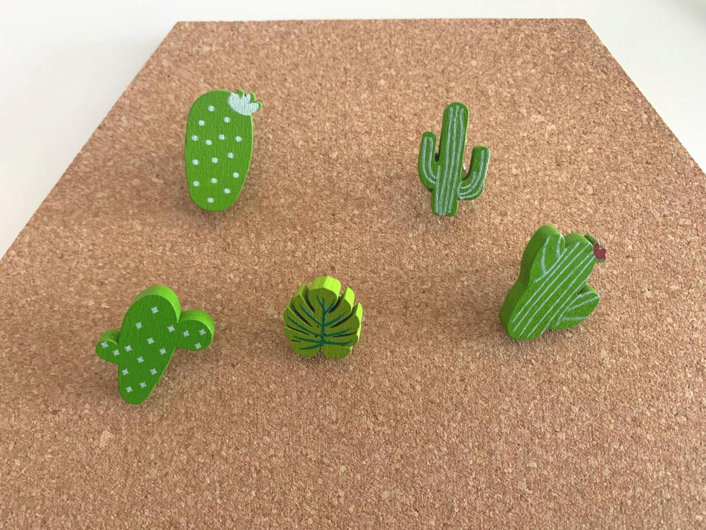 Cactus themed push pins corkboard