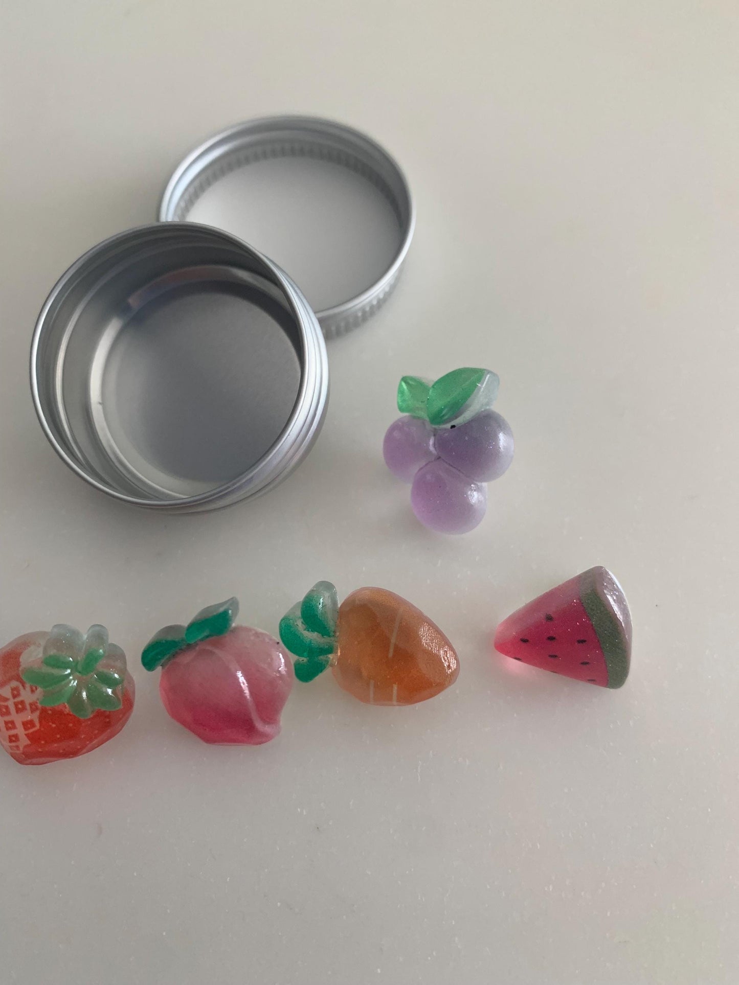 Strawberry shaped Push Pins / cute melon slice peach corkboard pins / thumb tacks / drawing pins