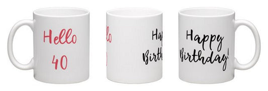 40th birthday mug / Hello 40 / retro 80's / 1985