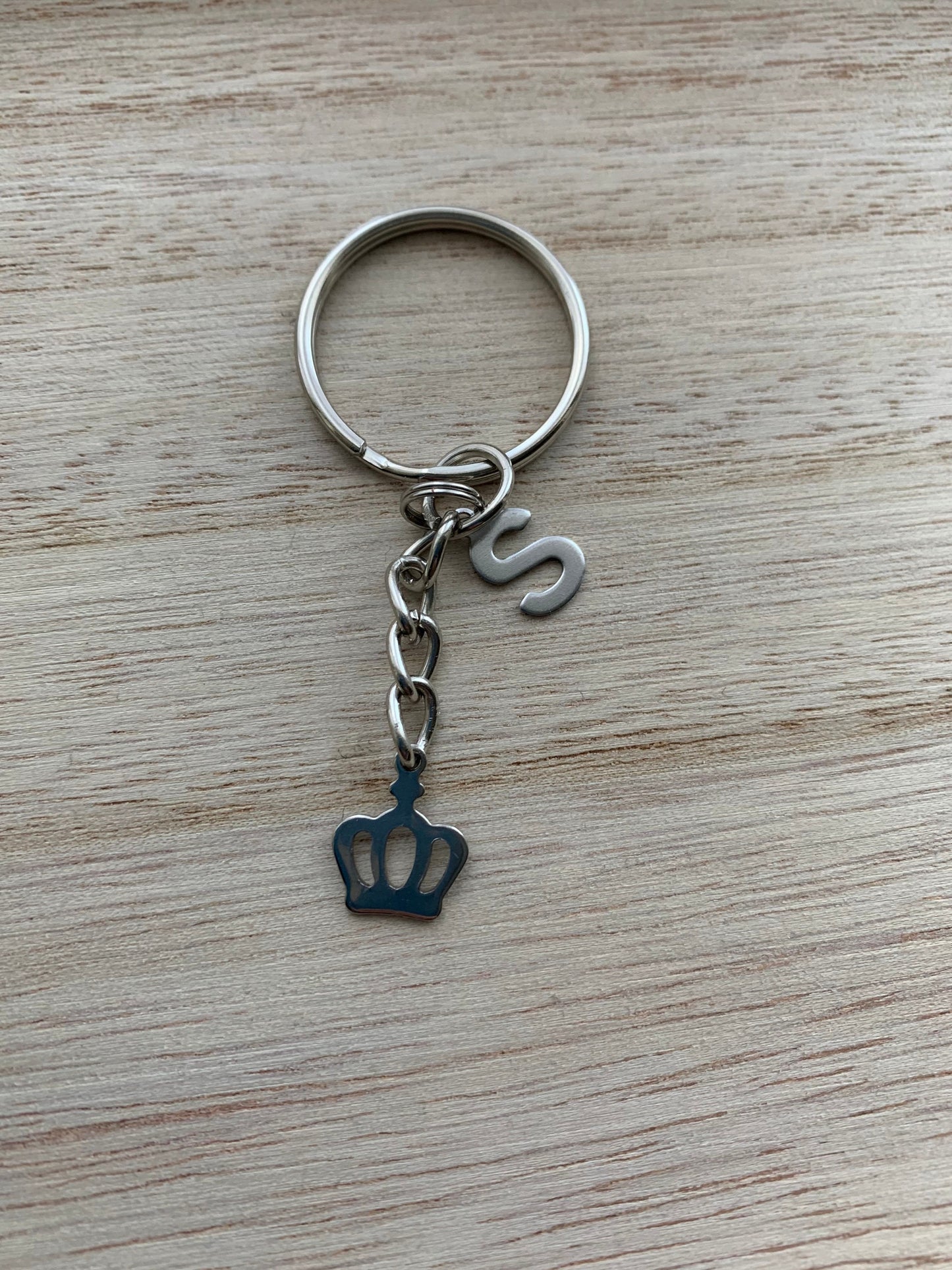 Personalised Silver Crown keyring / King keyring / royalty / Queen