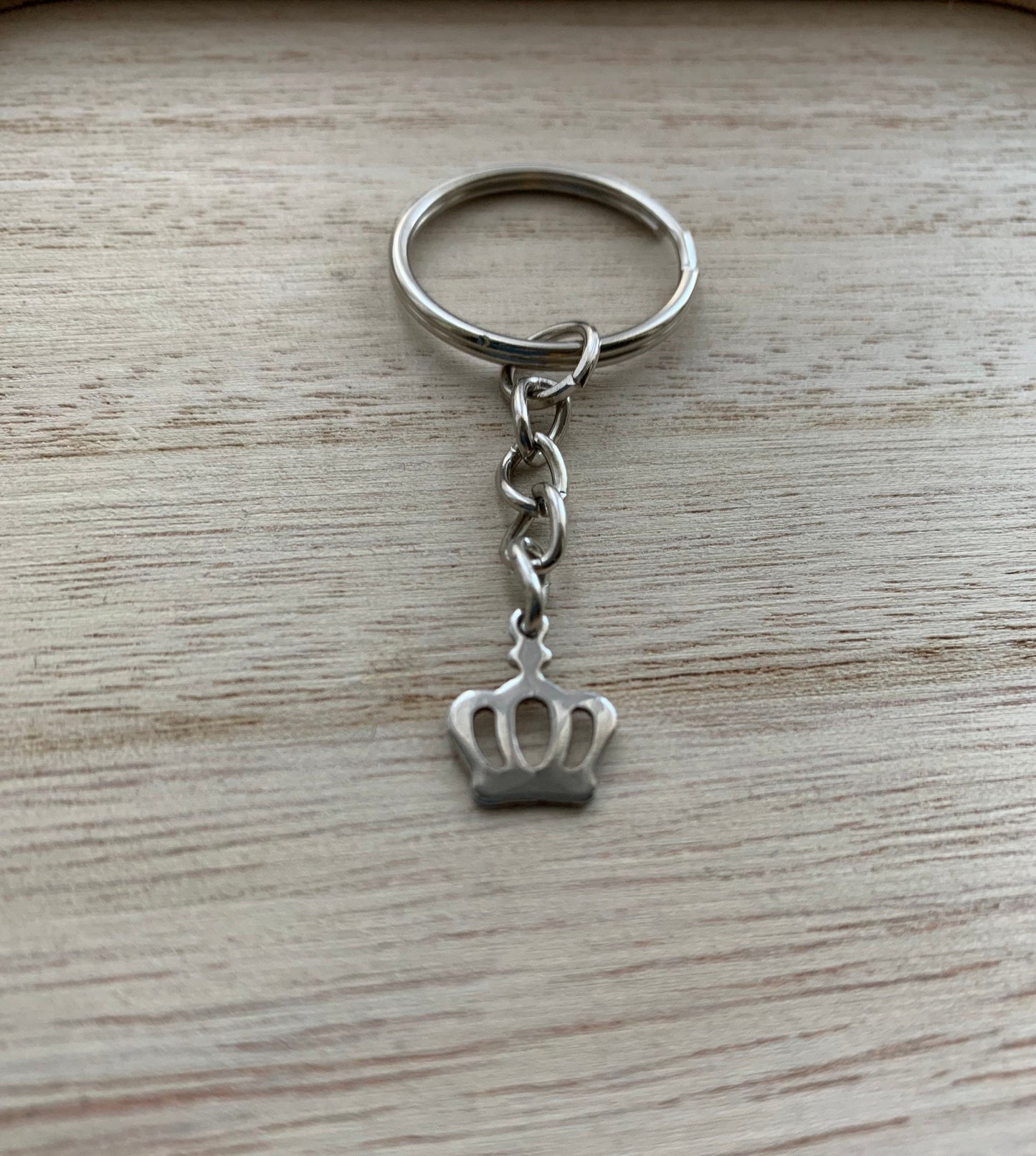 Personalised Silver Crown keyring / King keyring / royalty / Queen