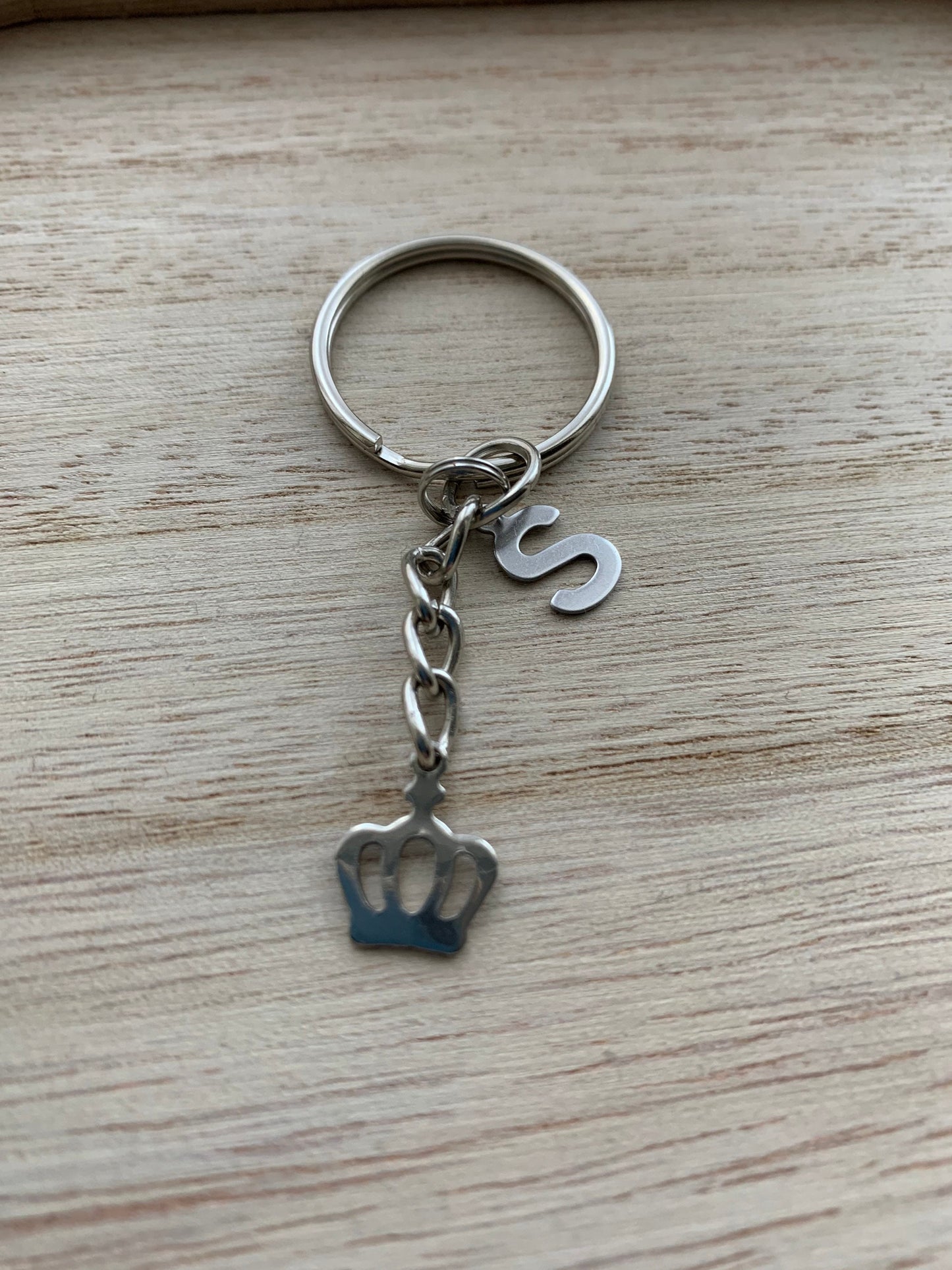 Personalised Silver Crown keyring / King keyring / royalty / Queen