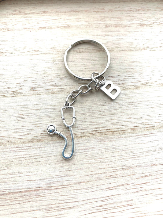 Personalised Stethoscope keyring / doctor keychain / nurse gift / midwife