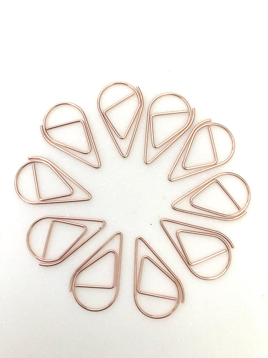 Rose Gold Tear drop Paperclips