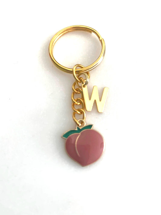 Personalised Peach keyring
