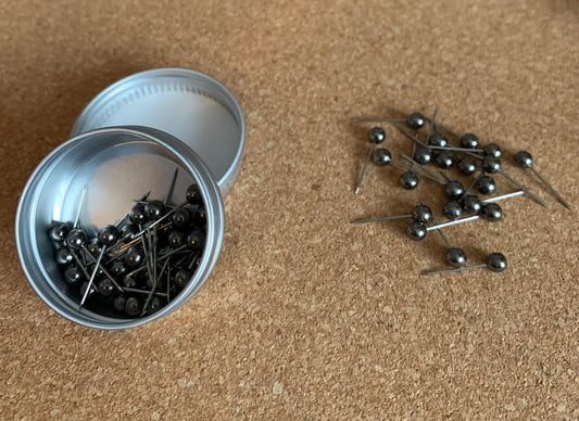 Gunmetal Ball Push Pins / cute corkboard pins / thumb tacks / drawing pins