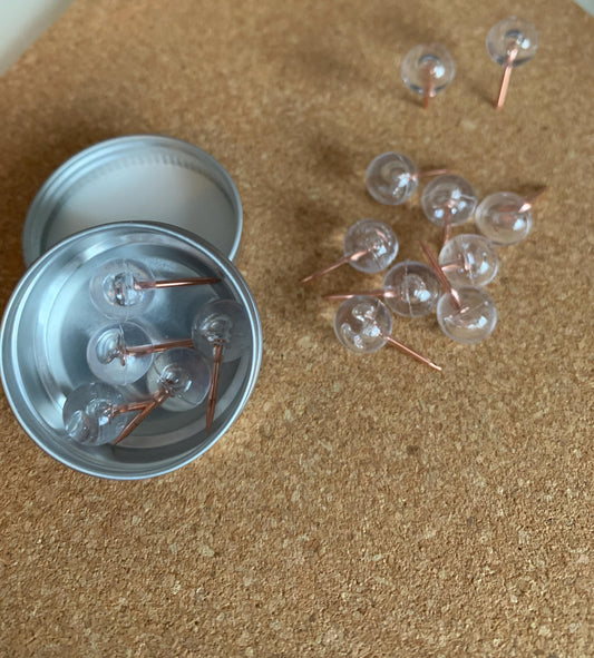 Rose gold transparent Ball Push Pins