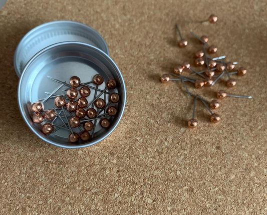 Globe Rose Gold Ball Push Pins / cute corkboard pins / thumb tacks / drawing pins