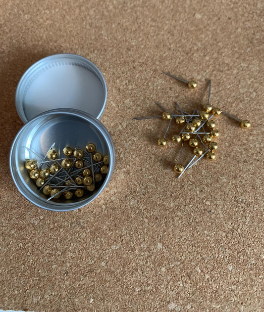 Globe Gold Ball Push Pins / cute corkboard pins / thumb tacks / drawing pins