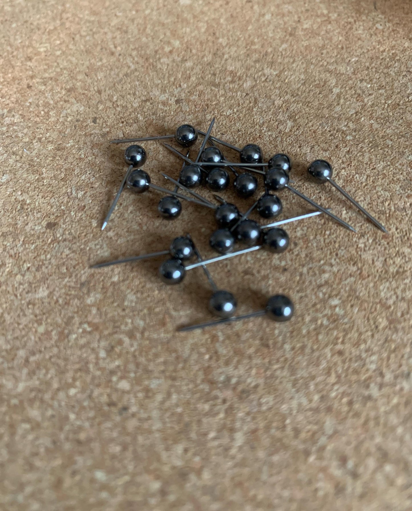 Gunmetal Ball Push Pins / cute corkboard pins / thumb tacks / drawing pins