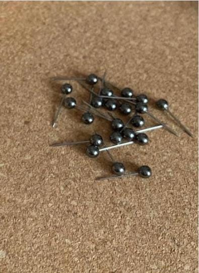 Gunmetal Ball Push Pins / cute corkboard pins / thumb tacks / drawing pins