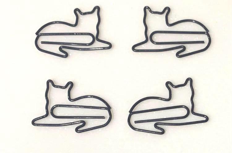 Black cat stationery Paperclips / stocking fillers  / back to school / Journal planner accessories