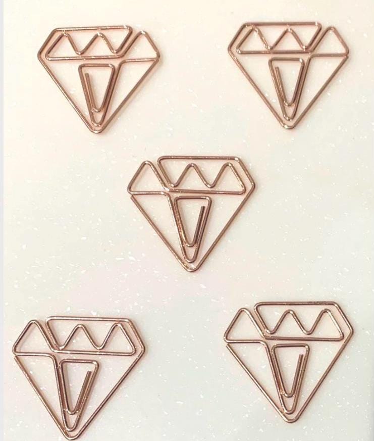 Diamond shape Paperclips stationery / stocking fillers  / back to school / cute Paperclips