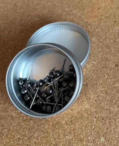 Gunmetal Ball Push Pins / cute corkboard pins / thumb tacks / drawing pins