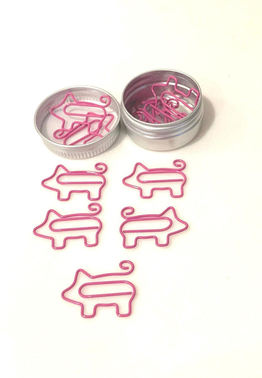 Pink pig Paperclips / cute pig stationery