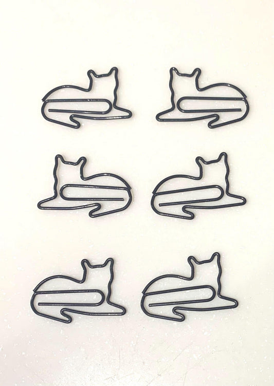 Black cat stationery Paperclips / stocking fillers  / back to school / Journal planner accessories
