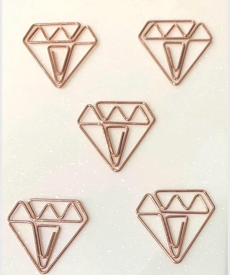Diamond shape Paperclips stationery / stocking fillers  / back to school / cute Paperclips