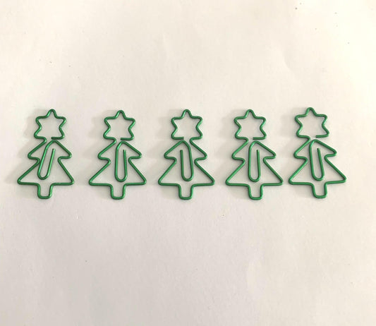 Christmas Tree Paperclips / Xmas stationery / cute Paperclips