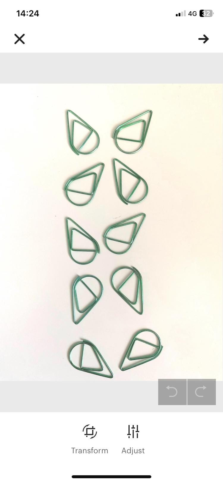 Tear drop Paperclips / green metal paper clip / stationery