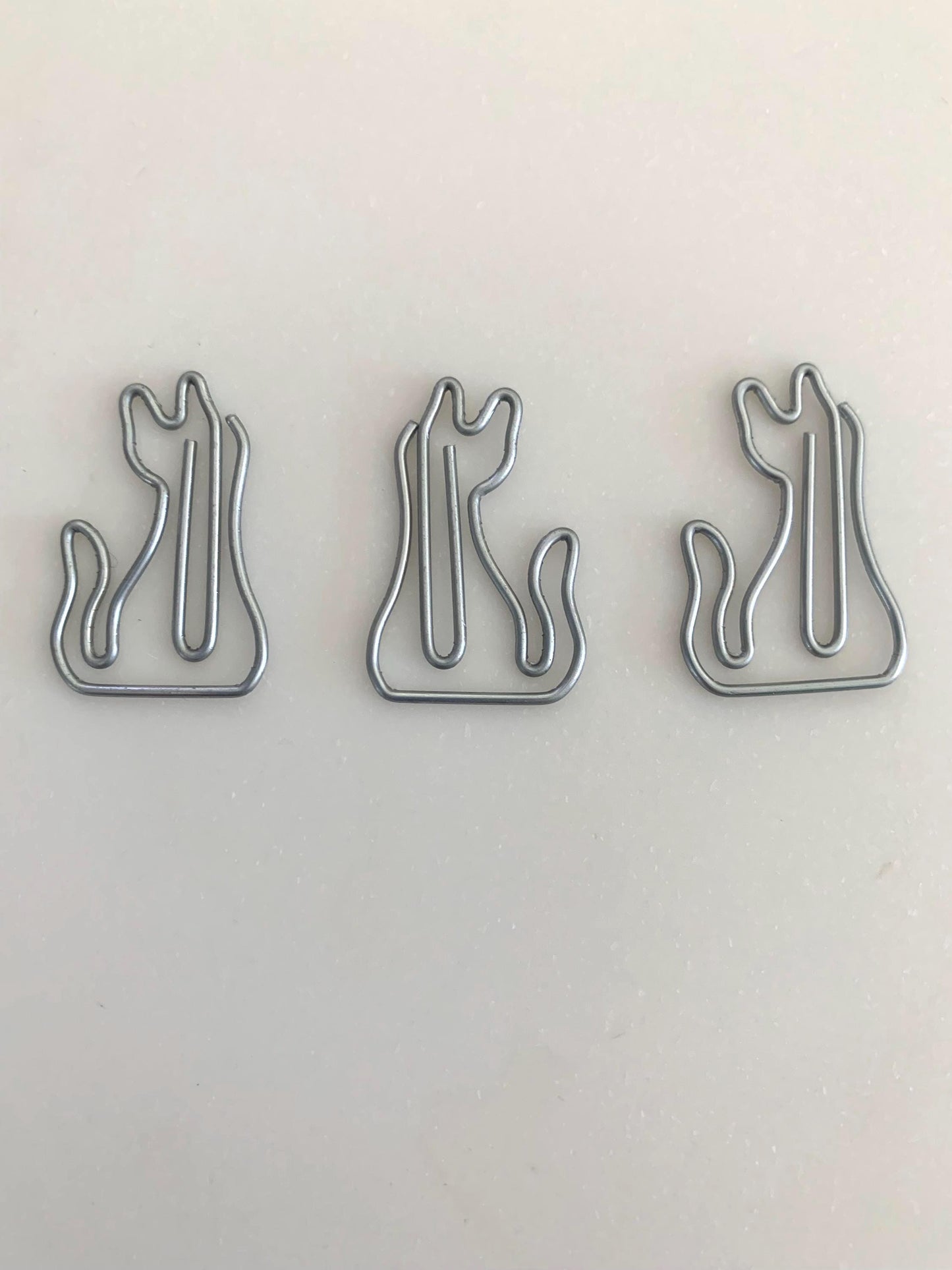 Silver cat stationery Paperclips