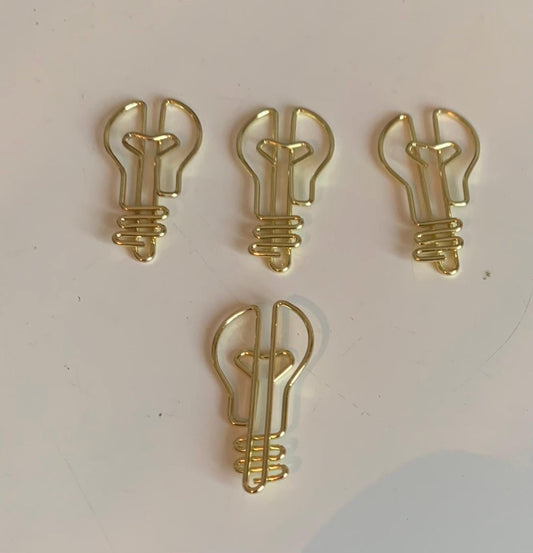 Gold lightbulb Paperclips / cute Paperclips