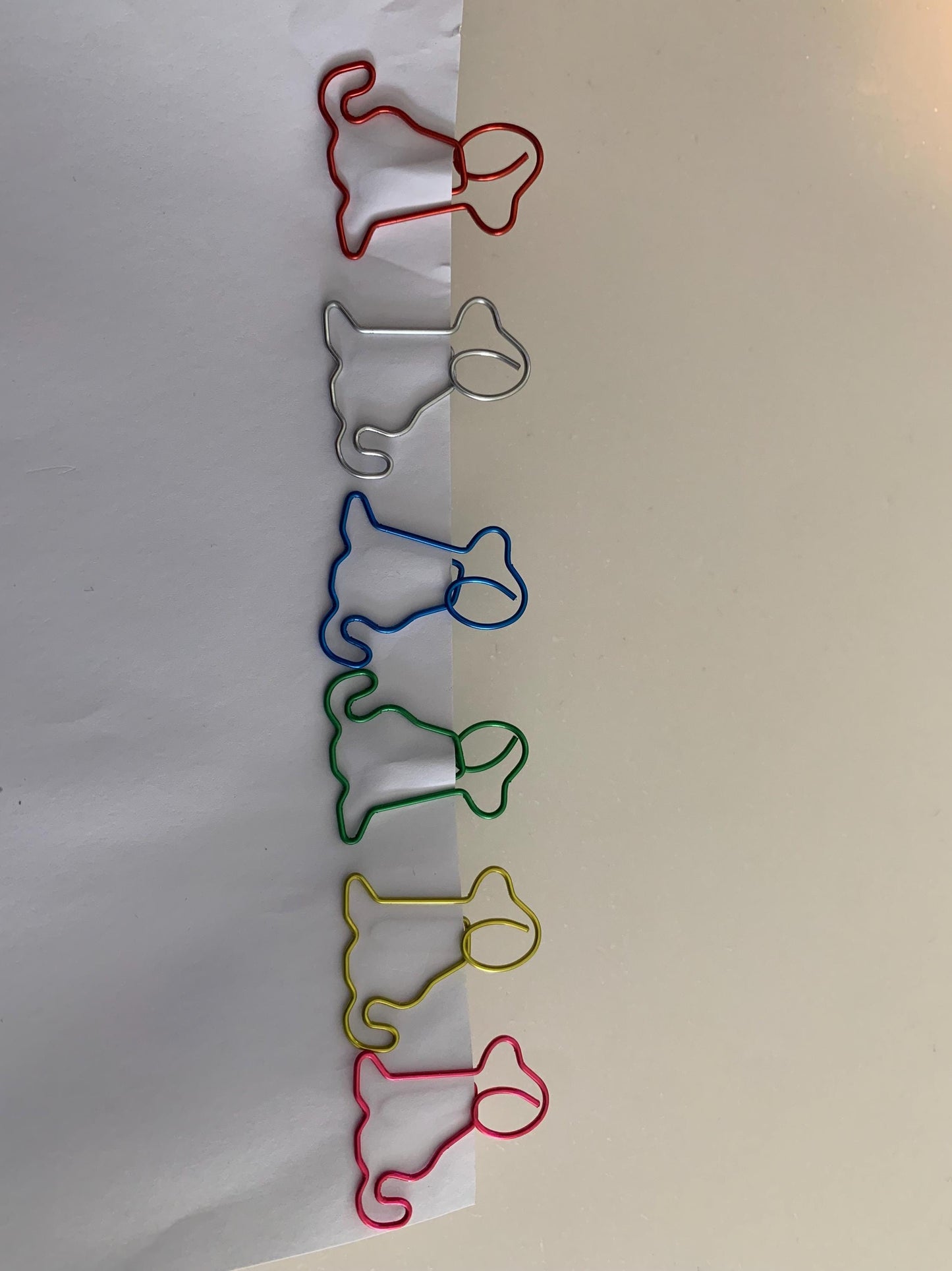 Multi coloured Puppy Paperclips - Animal stationery