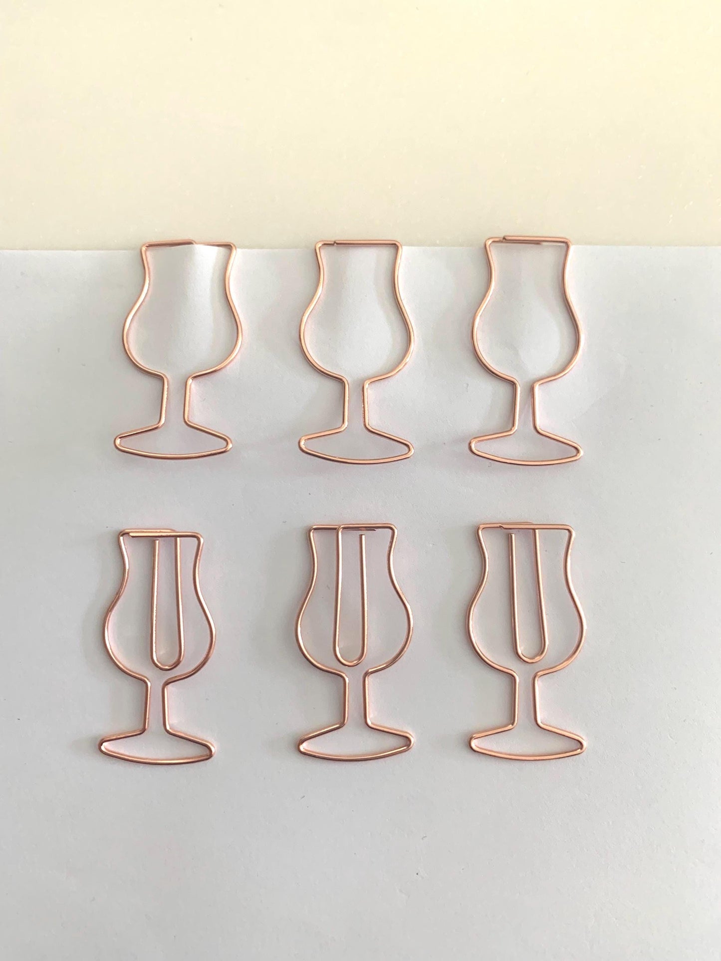Rose gold wine goblet Paperclips  - stationery