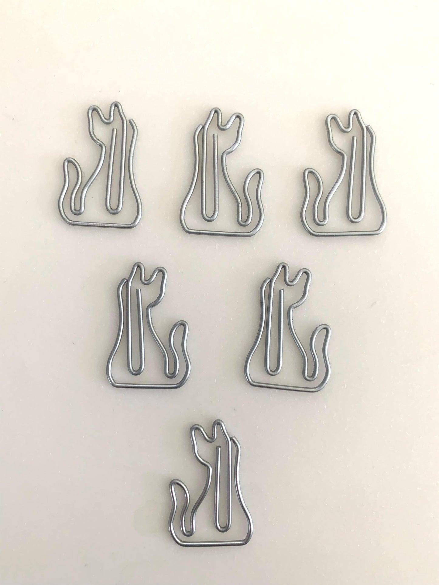 Silver cat stationery Paperclips