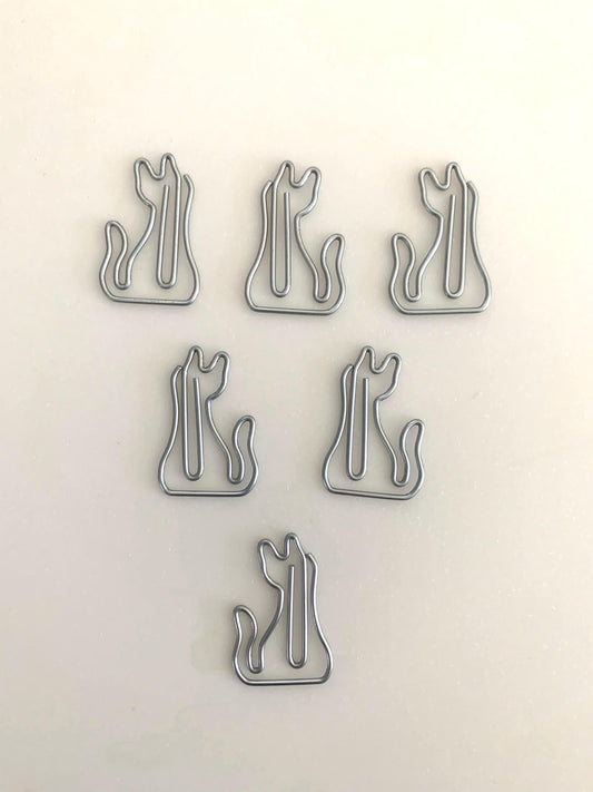Silver cat stationery Paperclips