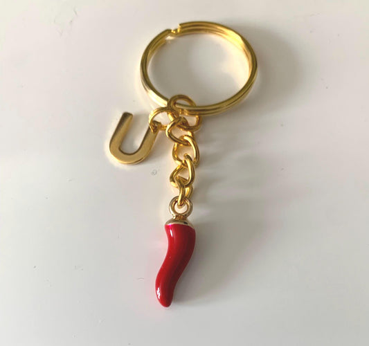 Red chilli pepper keyring