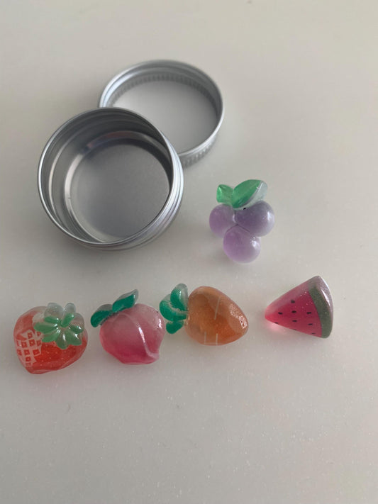 Strawberry shaped Push Pins / cute melon slice peach corkboard pins / thumb tacks / drawing pins
